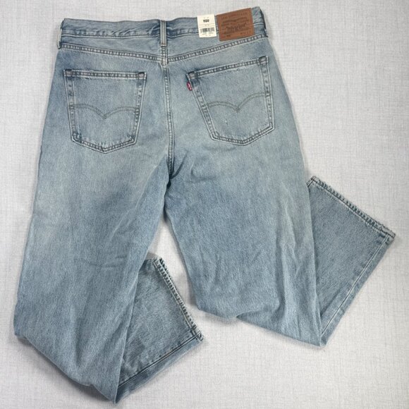 NWT Levi's Premium 568 Stay Loose Patchwork Jeans Distressed Cotton Size 36x30 - Picture 4 of 12